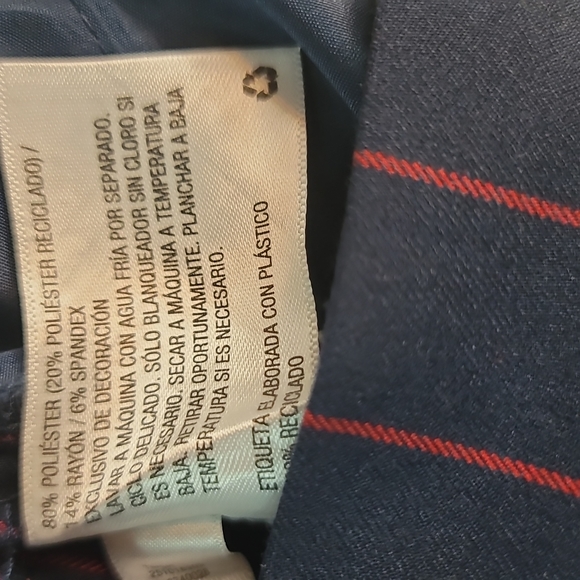 La Ligne for Target Side Stripe Wide Leg Plus Size Trousers Navy/Red 1X - Picture 10 of 11